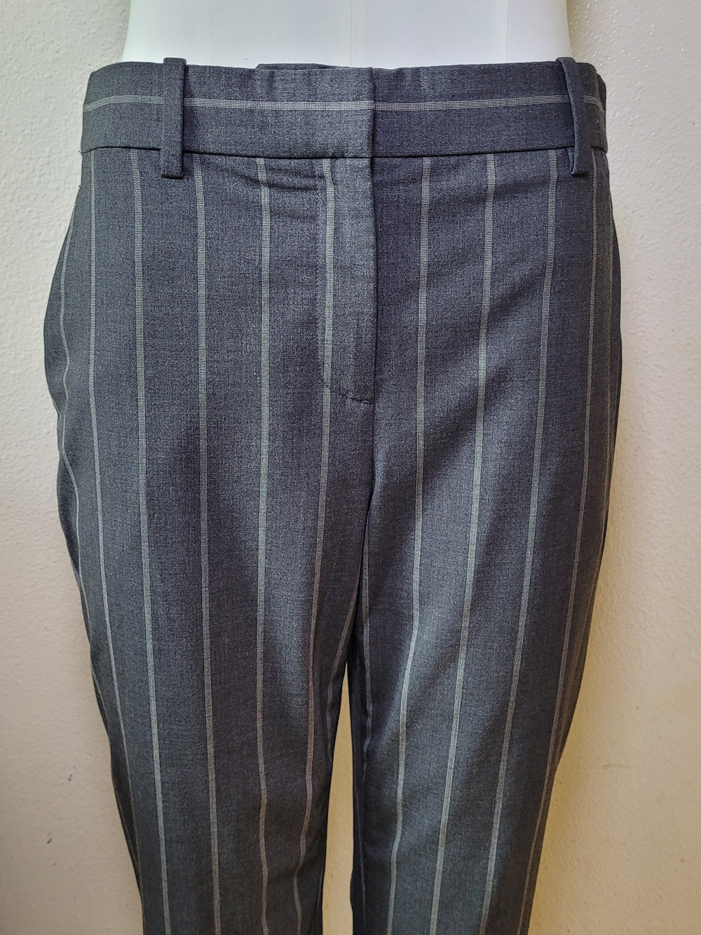 Theory Treeca Charcoal Pinstripe Crop Trousers - Picture 5 of 10